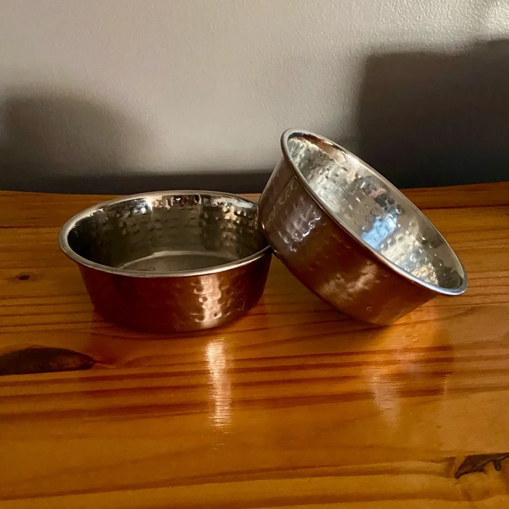 Hammered Copper Finish Bowls, Size Small 16oz